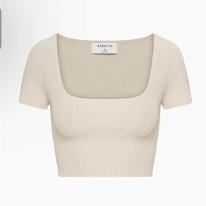 aritzia babaton squareneck sculpt knit top